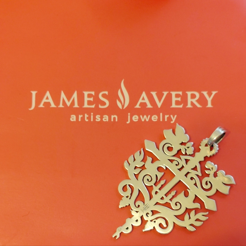 ⛪🆕James Avery very RARE Retired LARGE "Creation" Cross Pendant 3" 1/4"